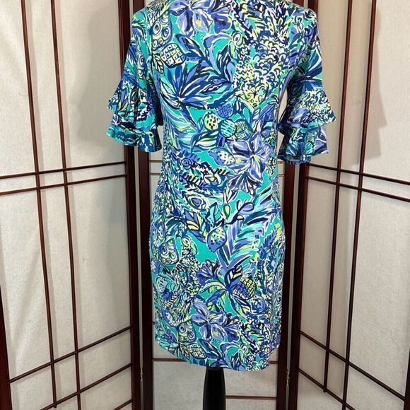 Lilly PULITZER LULA DRESS Bennet Blue Sneak A Beak - Picture 4 of 9